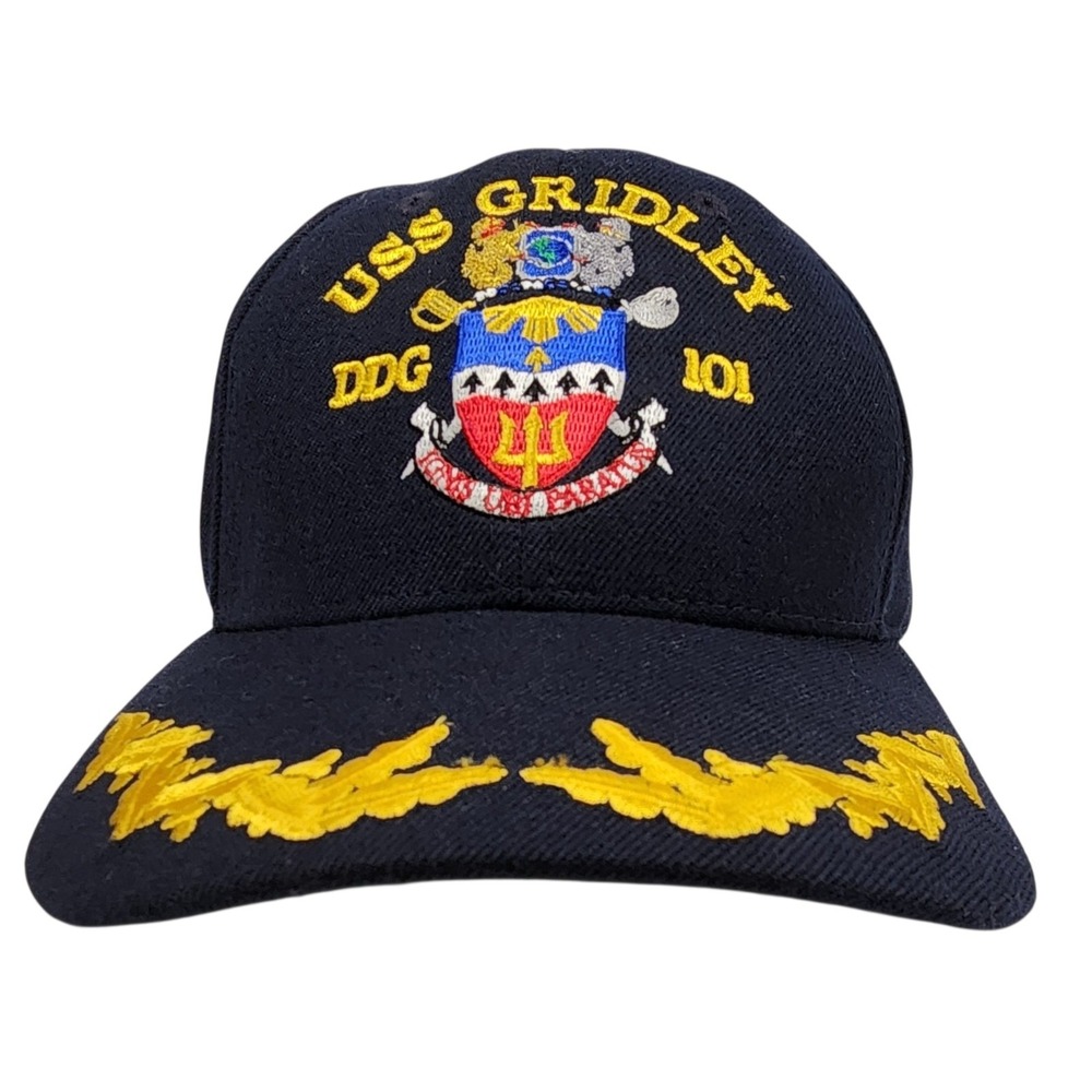 USS Gridley DDG 101 US Navy Destroyer Veteran Ball Cap Black Commander Hat
